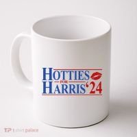 Hotties For Kamala Harris 2024 Smooch Lip Funny Politcal Coffee Mug thumb 0