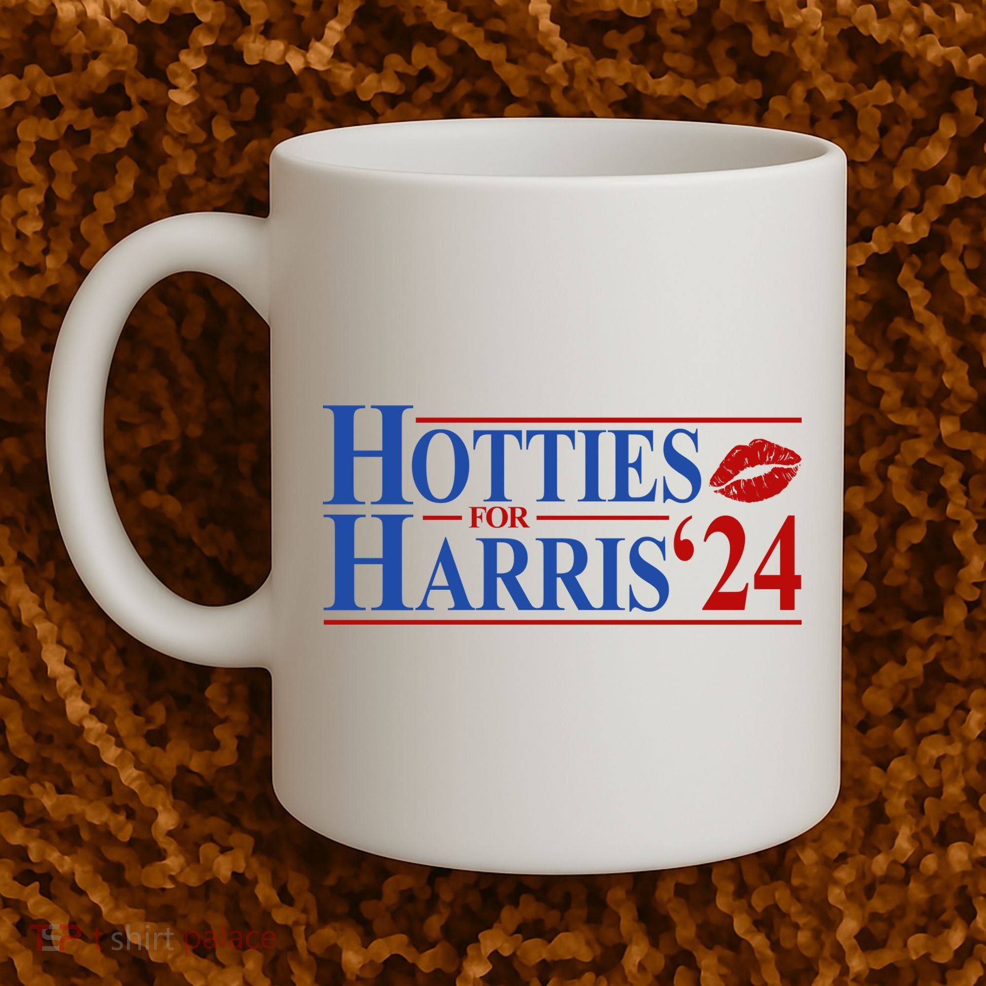 Hotties For Kamala Harris 2024 Smooch Lip Funny Politcal Coffee Mug
