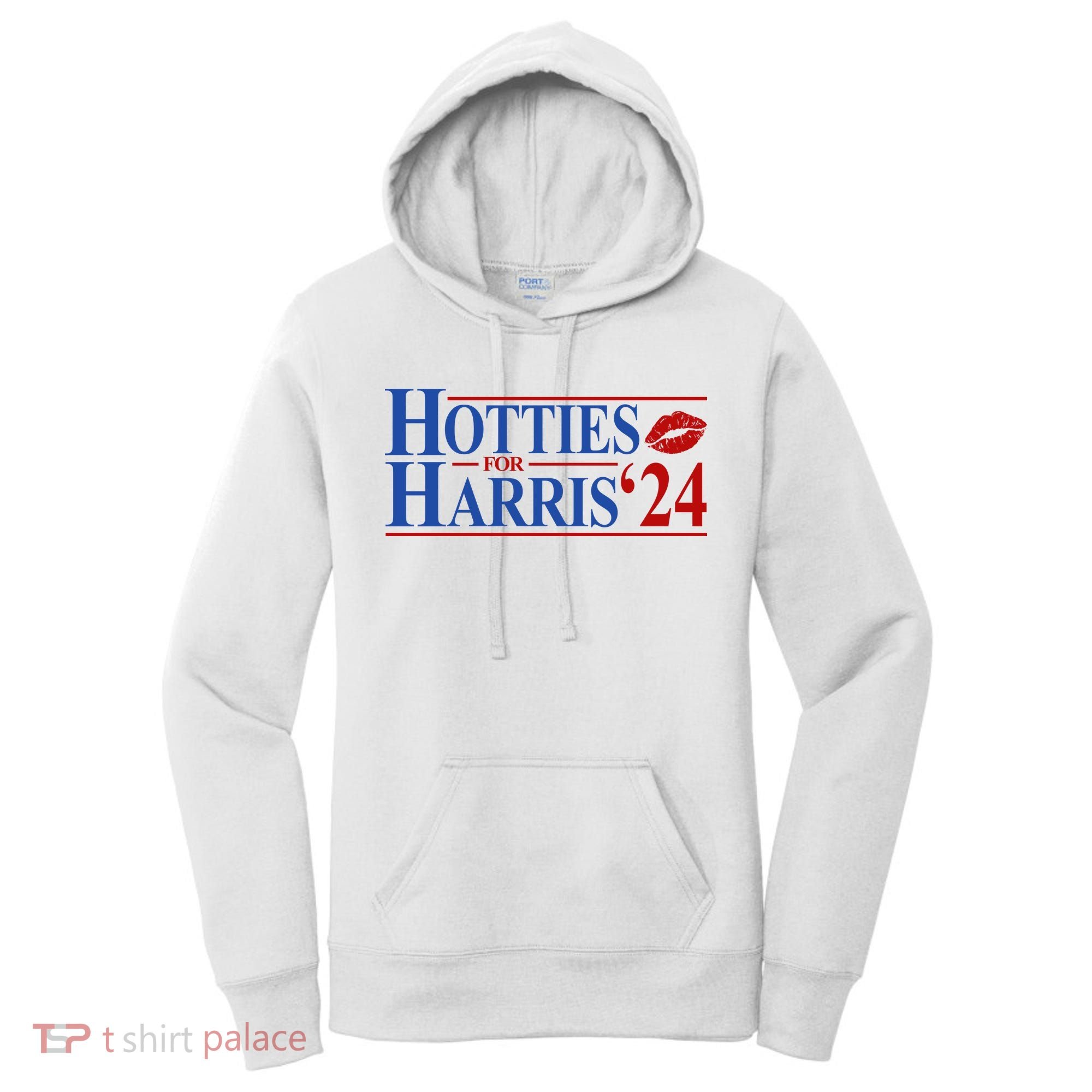 Hotties For Kamala Harris 2024 Smooch Lip Funny Politcal Women's Hoodie