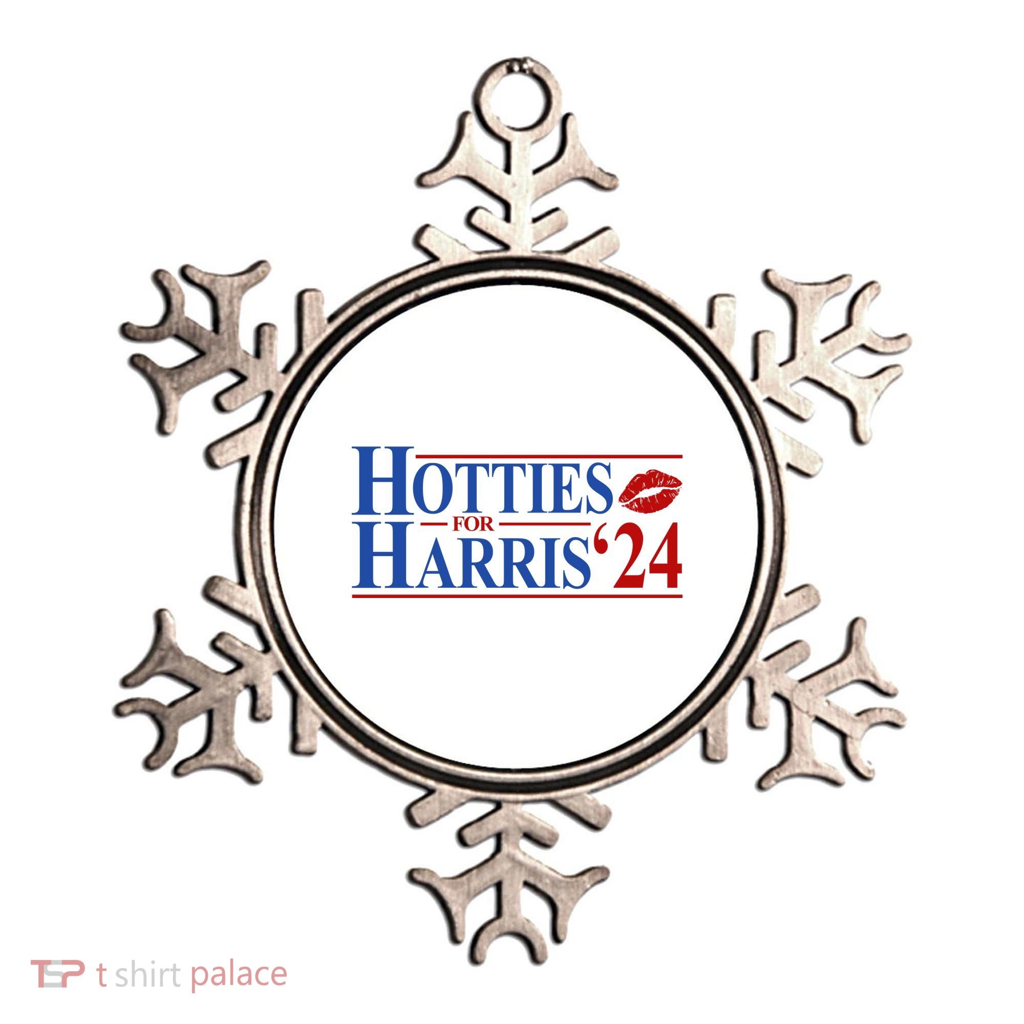 Hotties For Kamala Harris 2024 Smooch Lip Funny Politcal Ornament