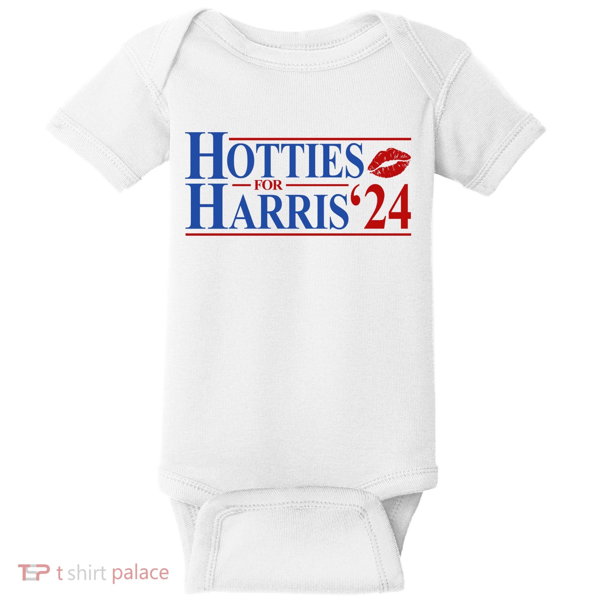 Hotties For Kamala Harris 2024 Smooch Lip Funny Politcal Baby Bodysuit
