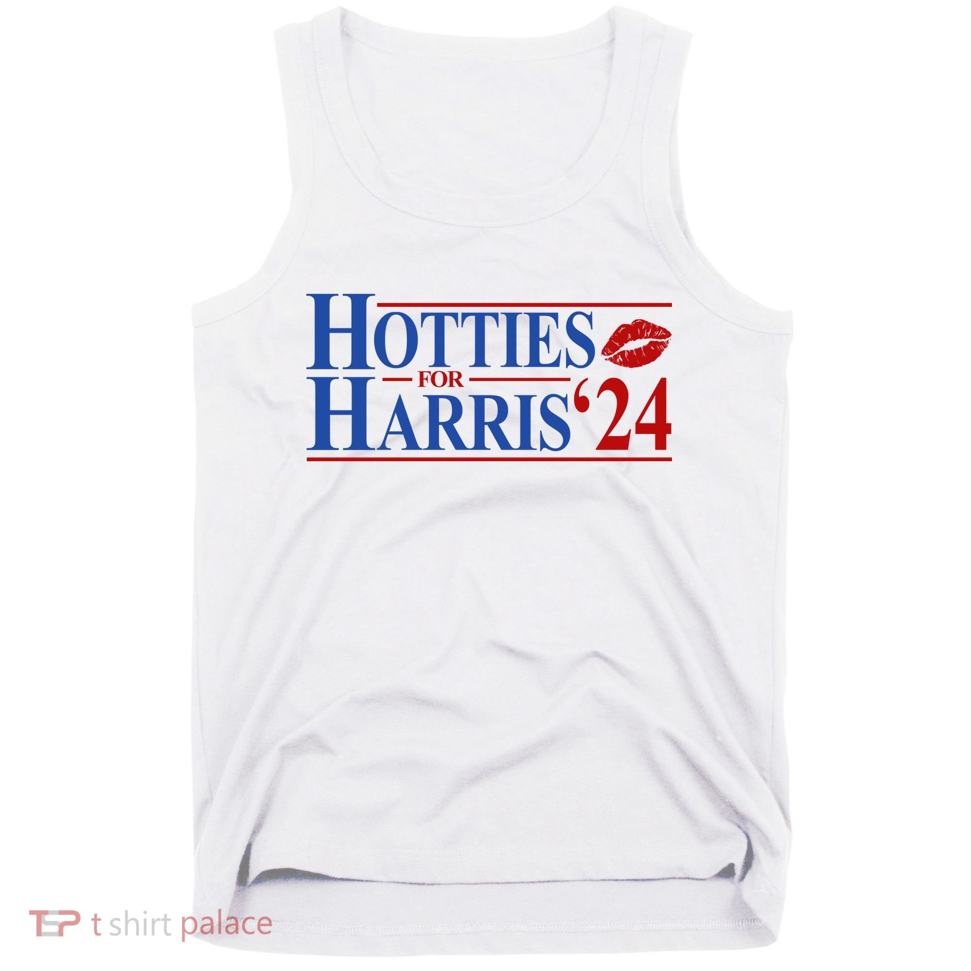Hotties For Kamala Harris 2024 Smooch Lip Funny Politcal Tank Top