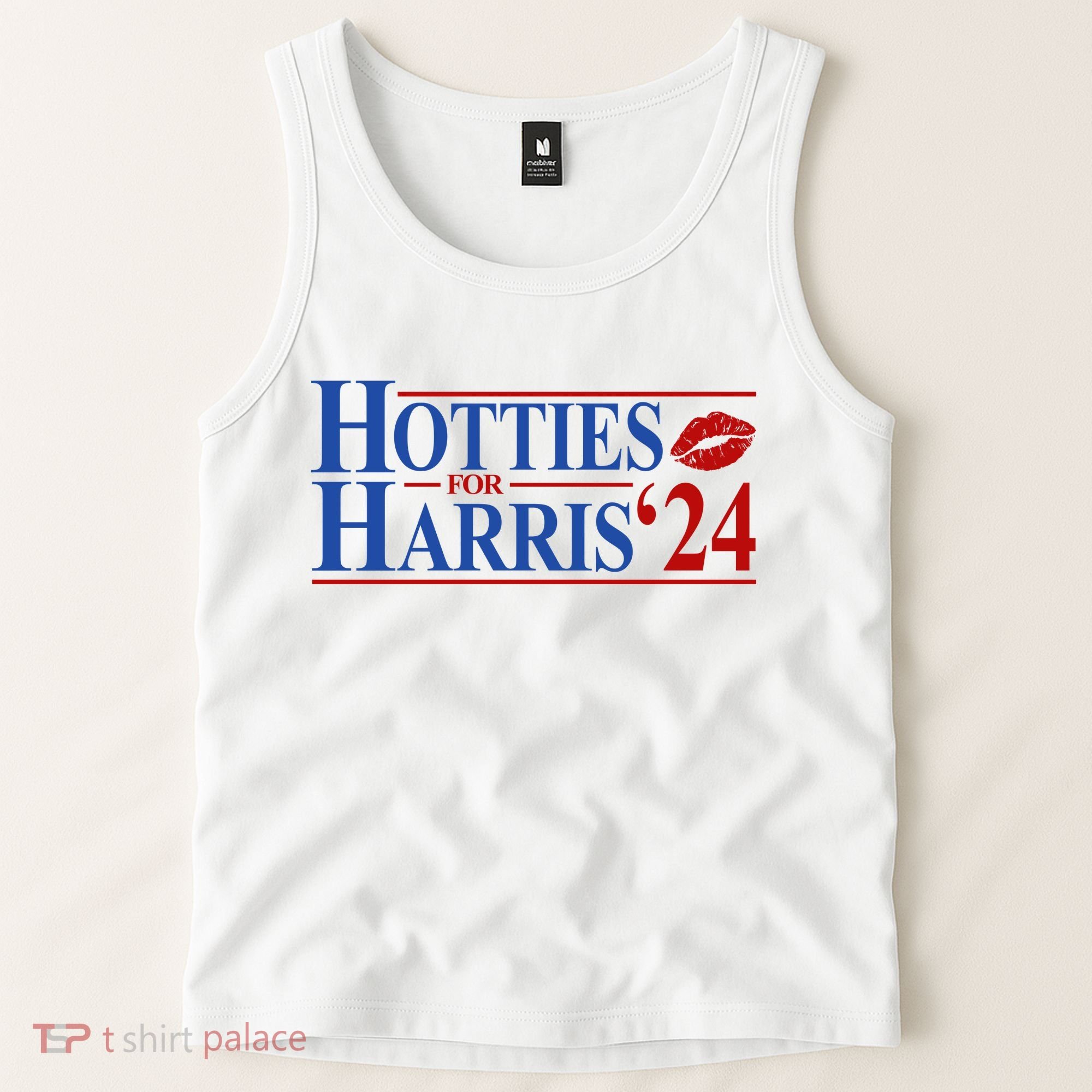 Hotties For Kamala Harris 2024 Smooch Lip Funny Politcal Tank Top