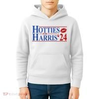 Hotties For Kamala Harris 2024 Smooch Lip Funny Politcal Kids Hoodie thumb 4