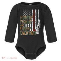 Hunting Fishing Loving Everyday Funny Gift Baby Long Sleeve Bodysuit thumb 0