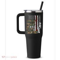 Hunting Fishing Loving Everyday Funny Gift 40oz Vacuum Insulated Stainless Steel Travel Tumbler thumb 2
