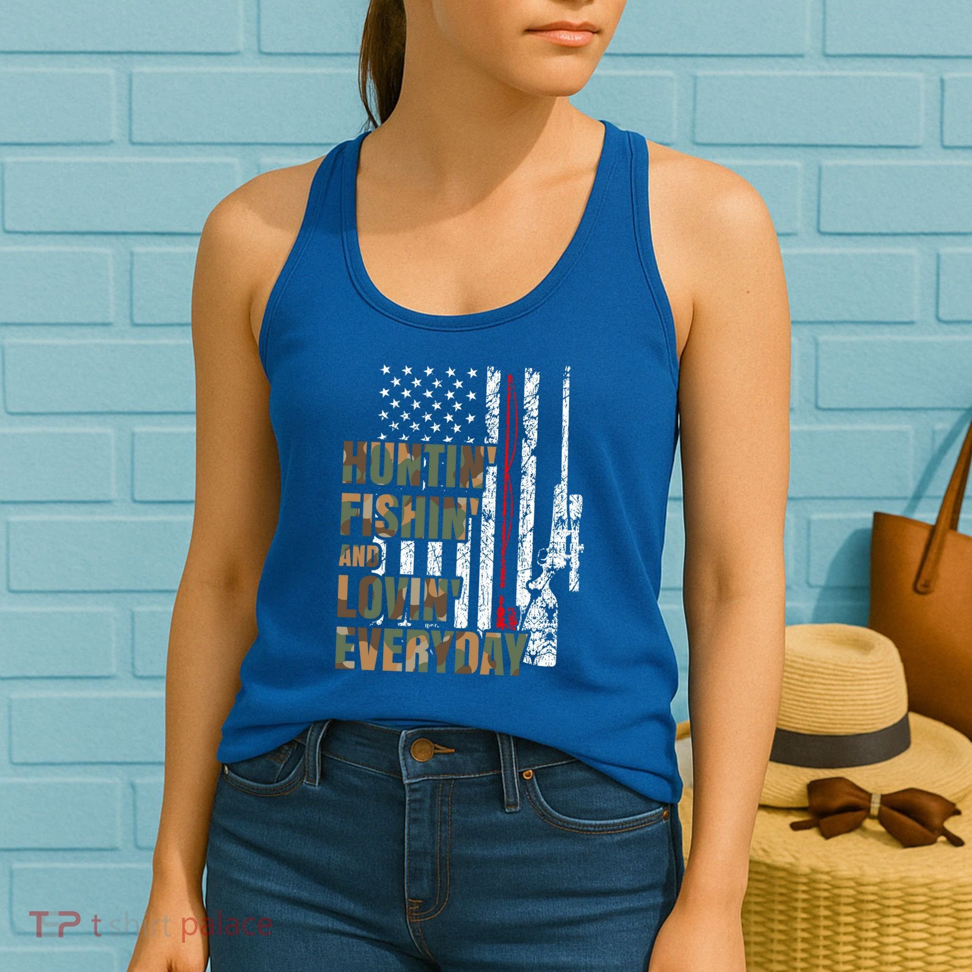 Hunting Fishing Loving Everyday Funny Gift Women's Tank Top
