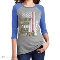 Hunting Fishing Loving Everyday Funny Gift Women's Tri-Blend 3/4-Sleeve Raglan Shirt thumb 2