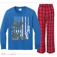 Hunting Fishing Loving Everyday Funny Gift Kids Long Sleeve Plaid Pajama Set thumb 0