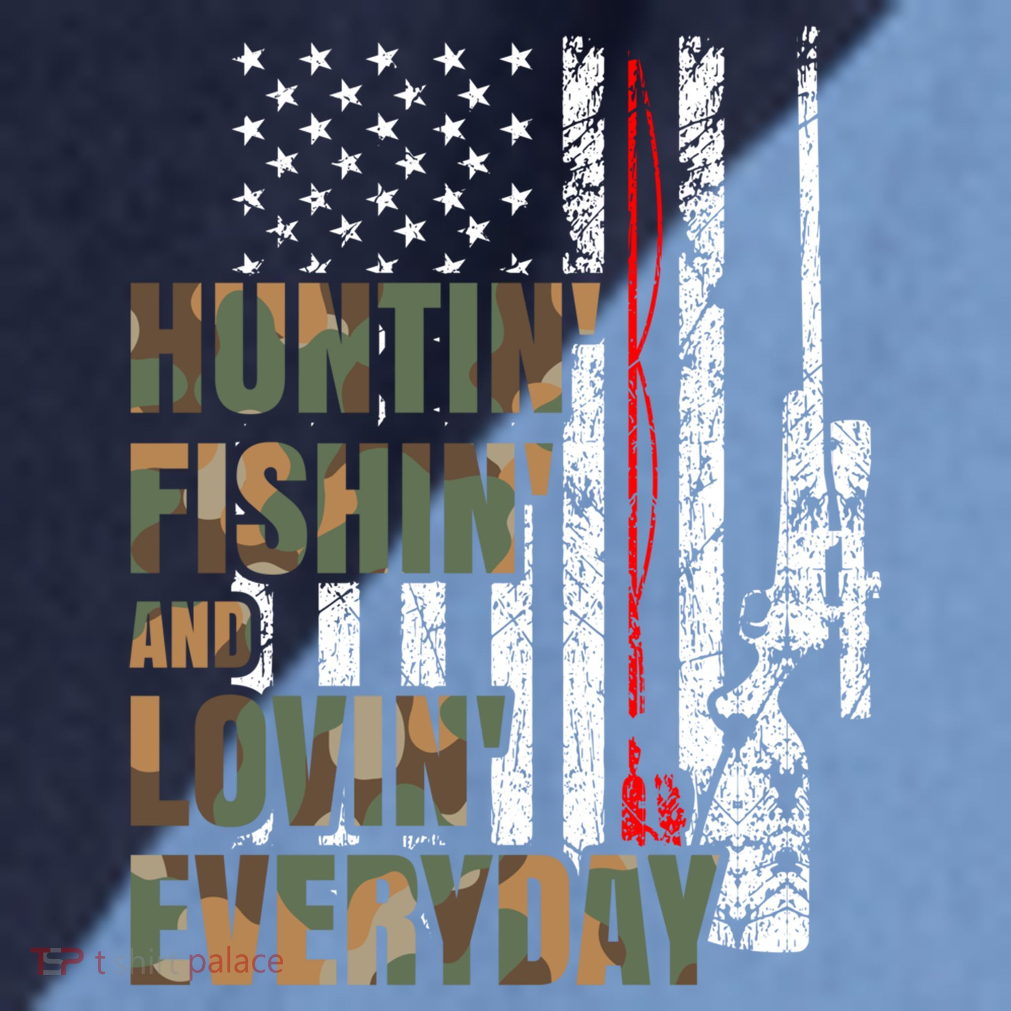 Hunting Fishing Loving Everyday Funny Gift Raglan Baseball Sleeve Shirt