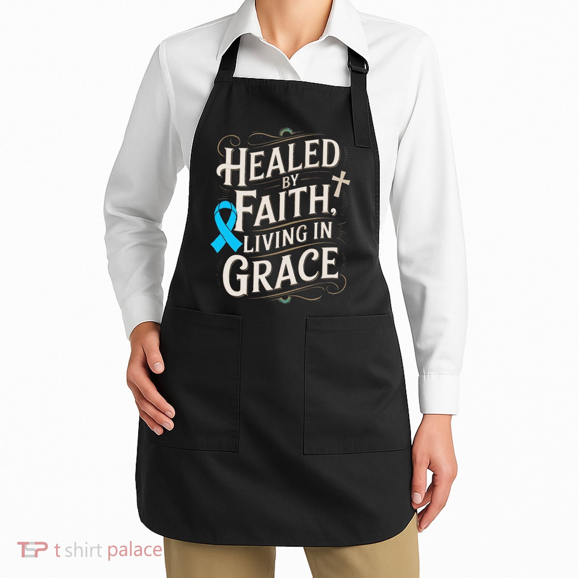 Healed Faith Living Grace Prostate Cancer Awareness Apron