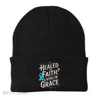 Healed Faith Living Grace Prostate Cancer Awareness Beanie thumb 0