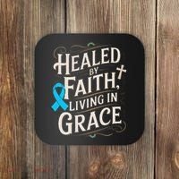 Healed Faith Living Grace Prostate Cancer Awareness Coaster thumb 0