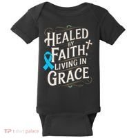 Healed Faith Living Grace Prostate Cancer Awareness Baby Bodysuit thumb 0