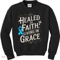 Healed Faith Living Grace Prostate Cancer Awareness Kids Sweatshirt thumb 0