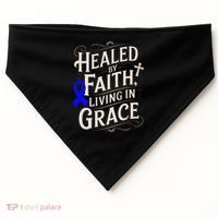 Healed Faith Living Grace Juvenile Arthritis Awareness USA-Made Doggie Bandana thumb 0