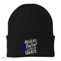 Healed Faith Living Grace Juvenile Arthritis Awareness Beanie thumb 0
