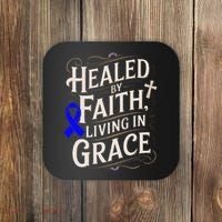 Healed Faith Living Grace Juvenile Arthritis Awareness Coaster thumb 0