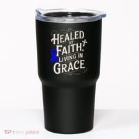 Healed Faith Living Grace Juvenile Arthritis Awareness Tumbler thumb 0