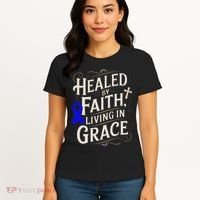 Healed Faith Living Grace Juvenile Arthritis Awareness Women's T-Shirt thumb 4