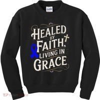 Healed Faith Living Grace Juvenile Arthritis Awareness Kids Sweatshirt thumb 0