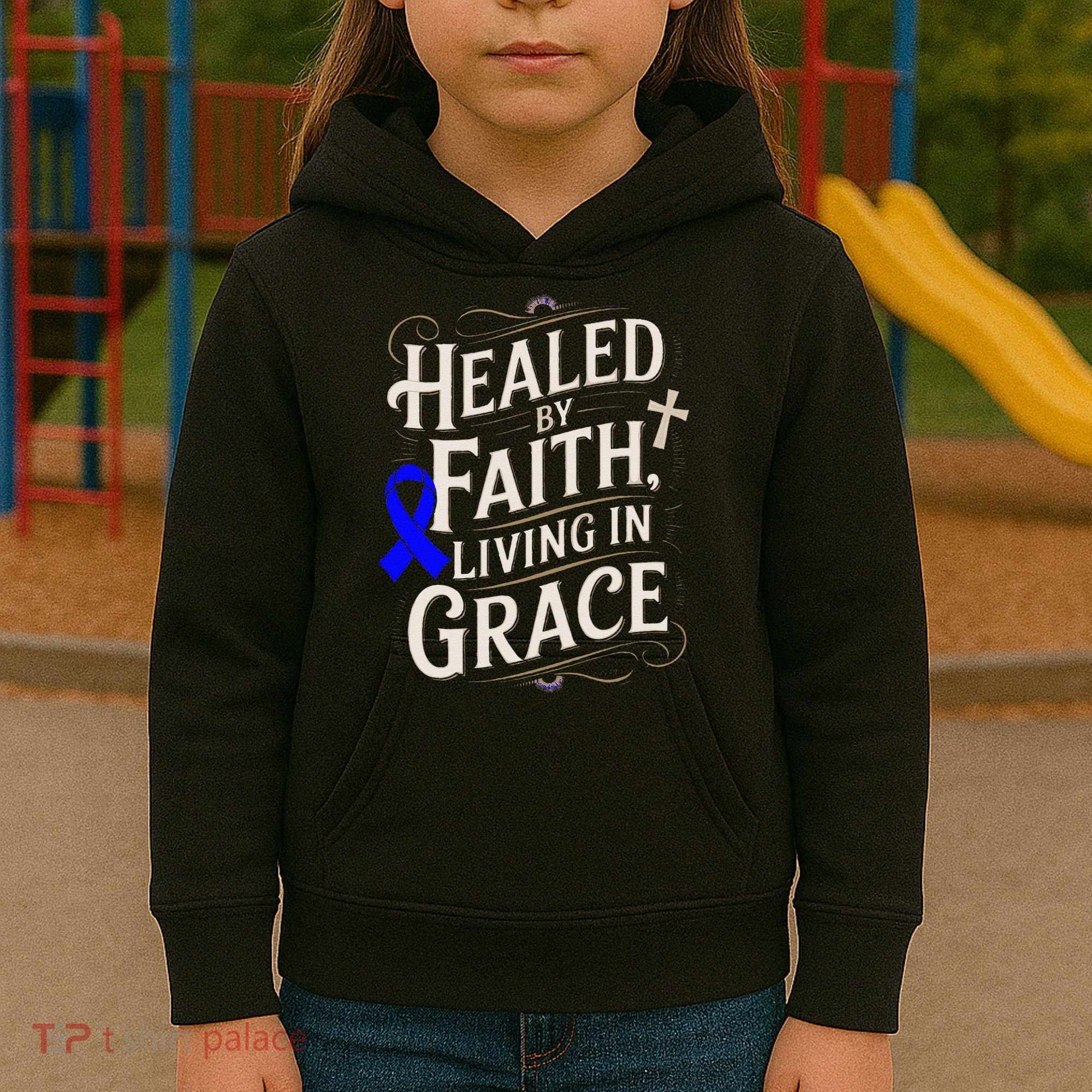 Healed Faith Living Grace Juvenile Arthritis Awareness Kids Hoodie