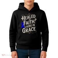 Healed Faith Living Grace Juvenile Arthritis Awareness Kids Hoodie thumb 4