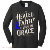 Healed Faith Living Grace Juvenile Arthritis Awareness Kids Long Sleeve Shirt thumb 0