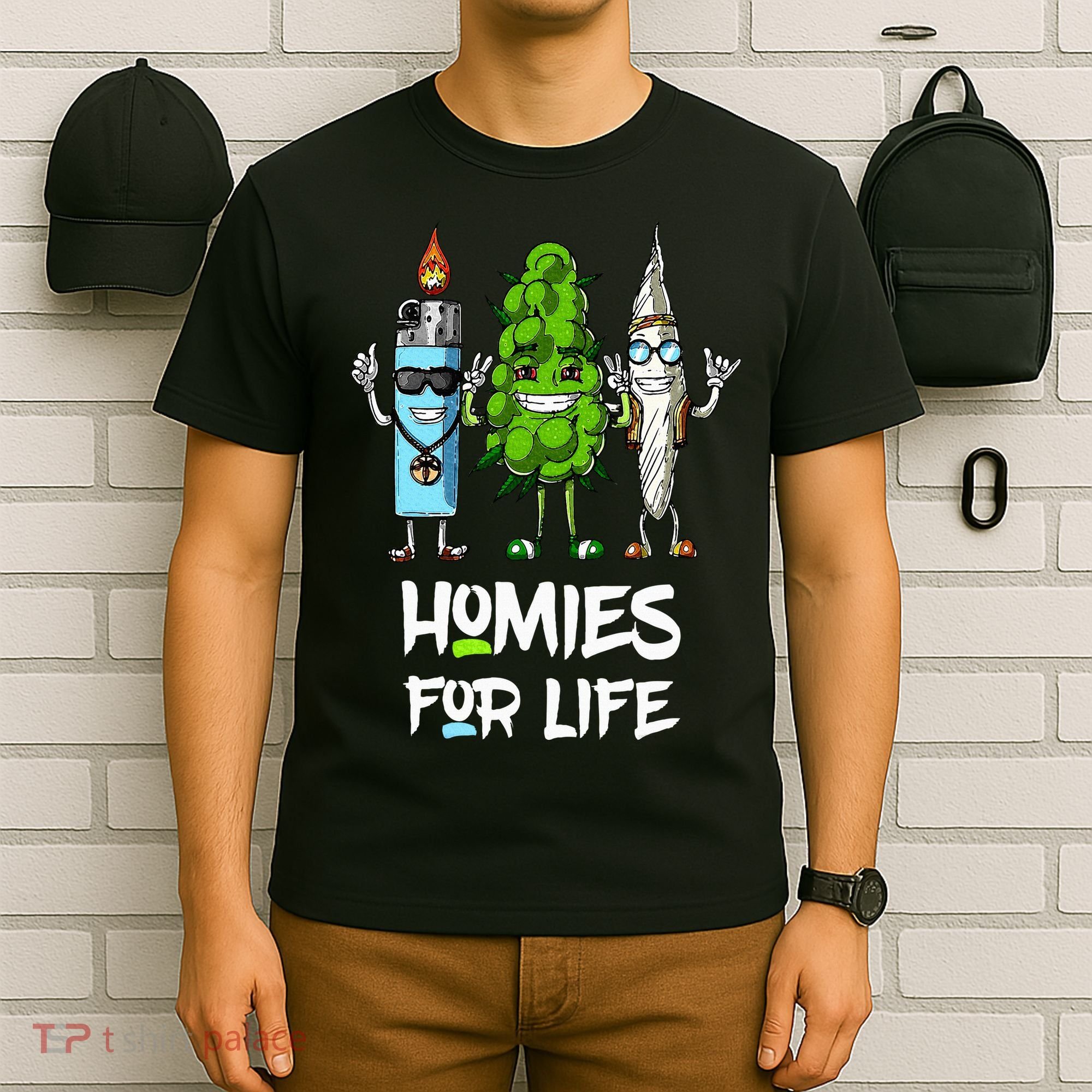 Homies For Life Weed Funny T-Shirt