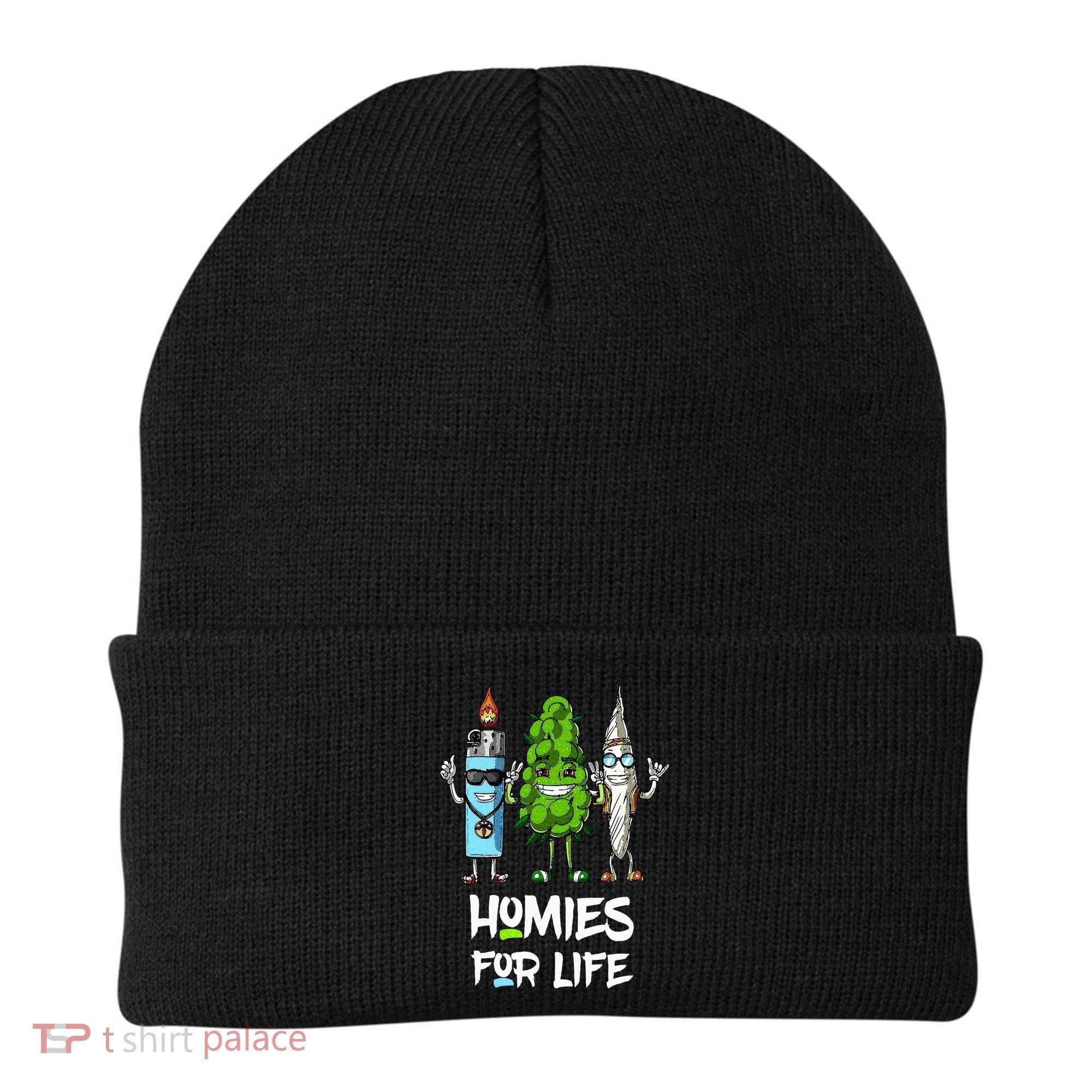 Homies For Life Weed Funny Beanie