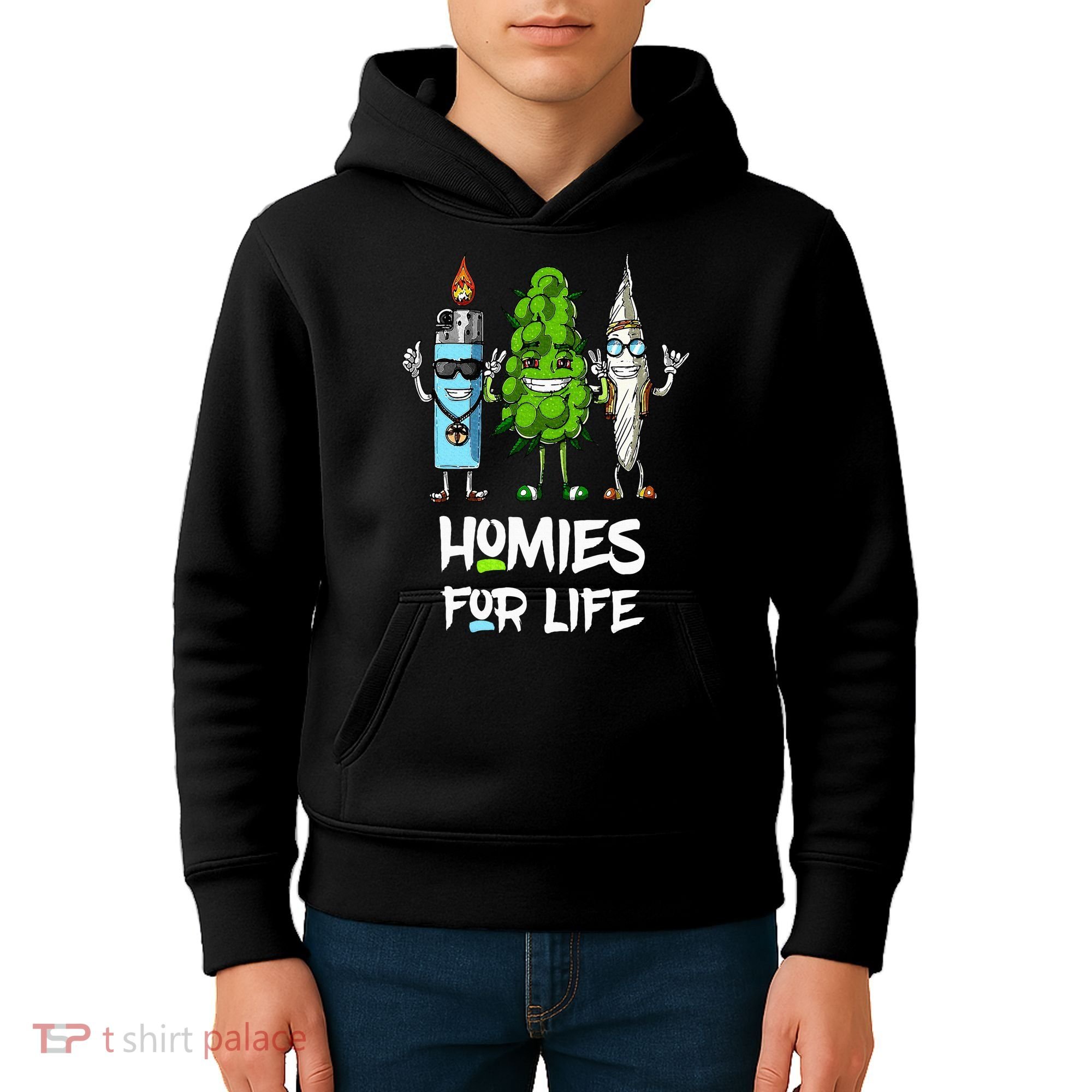 Homies For Life Weed Funny Kids Hoodie