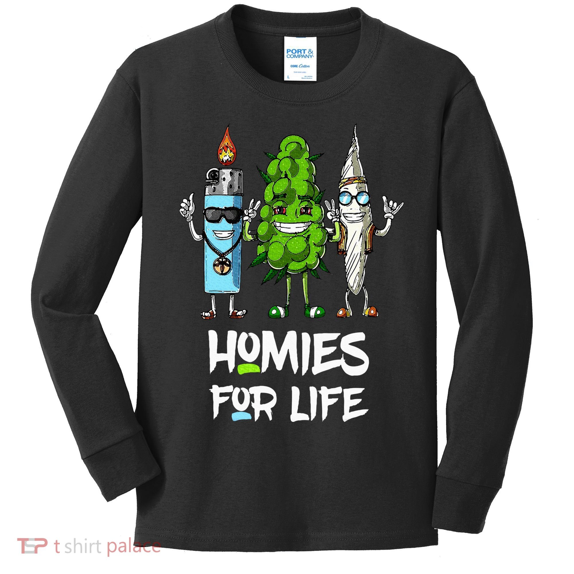 Homies For Life Weed Funny Kids Long Sleeve Shirt