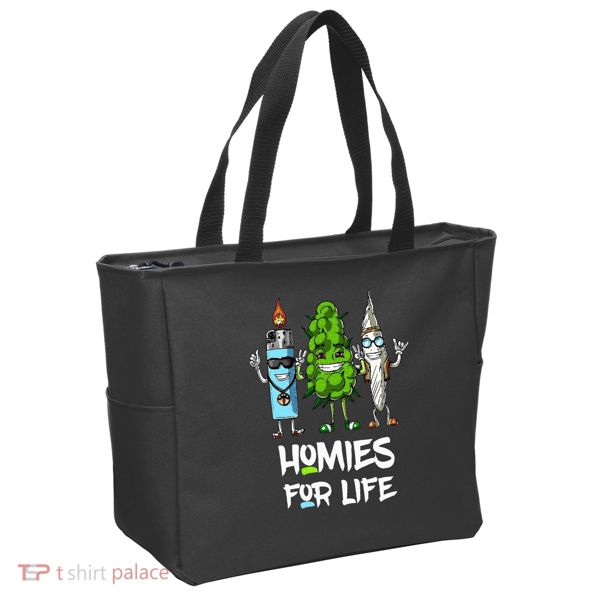 Homies For Life Weed Funny Tote Bag
