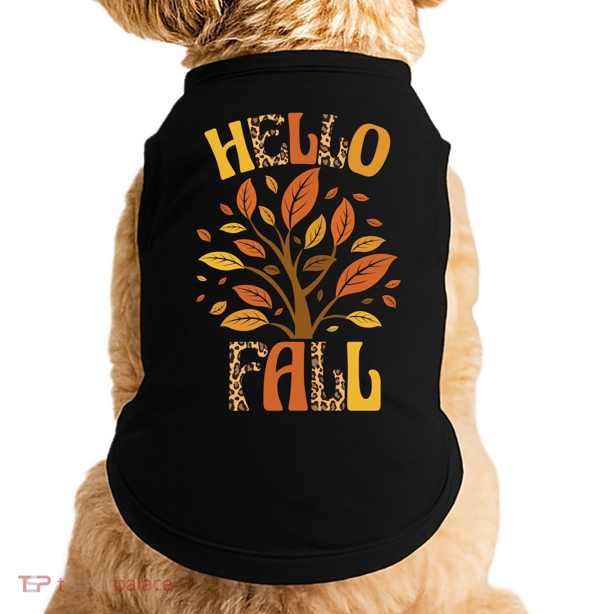 Hello Fall Leopard Season Nature Doggie Tank