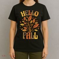 Hello Fall Leopard Season Nature T-Shirt thumb 4