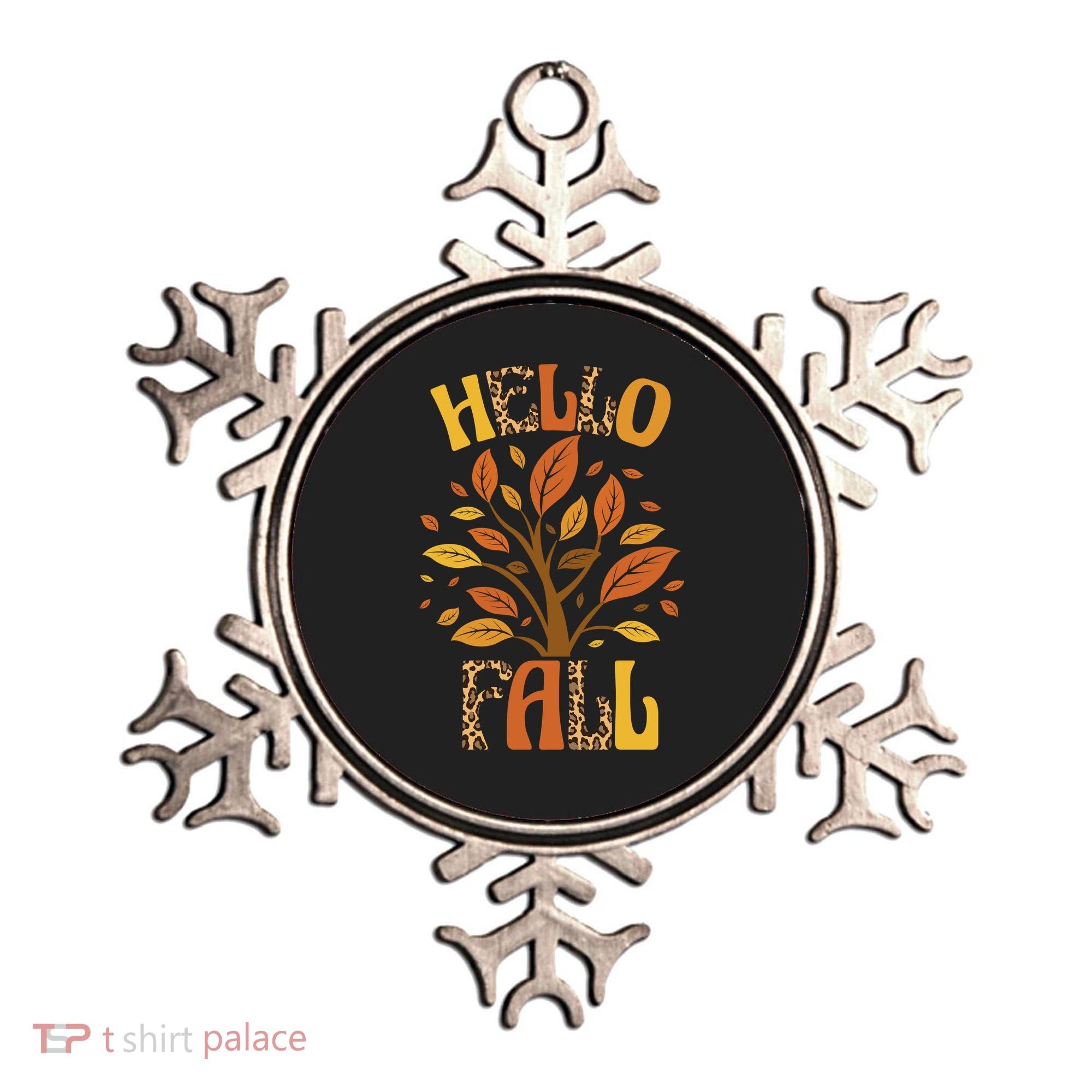 Hello Fall Leopard Season Nature Ornament