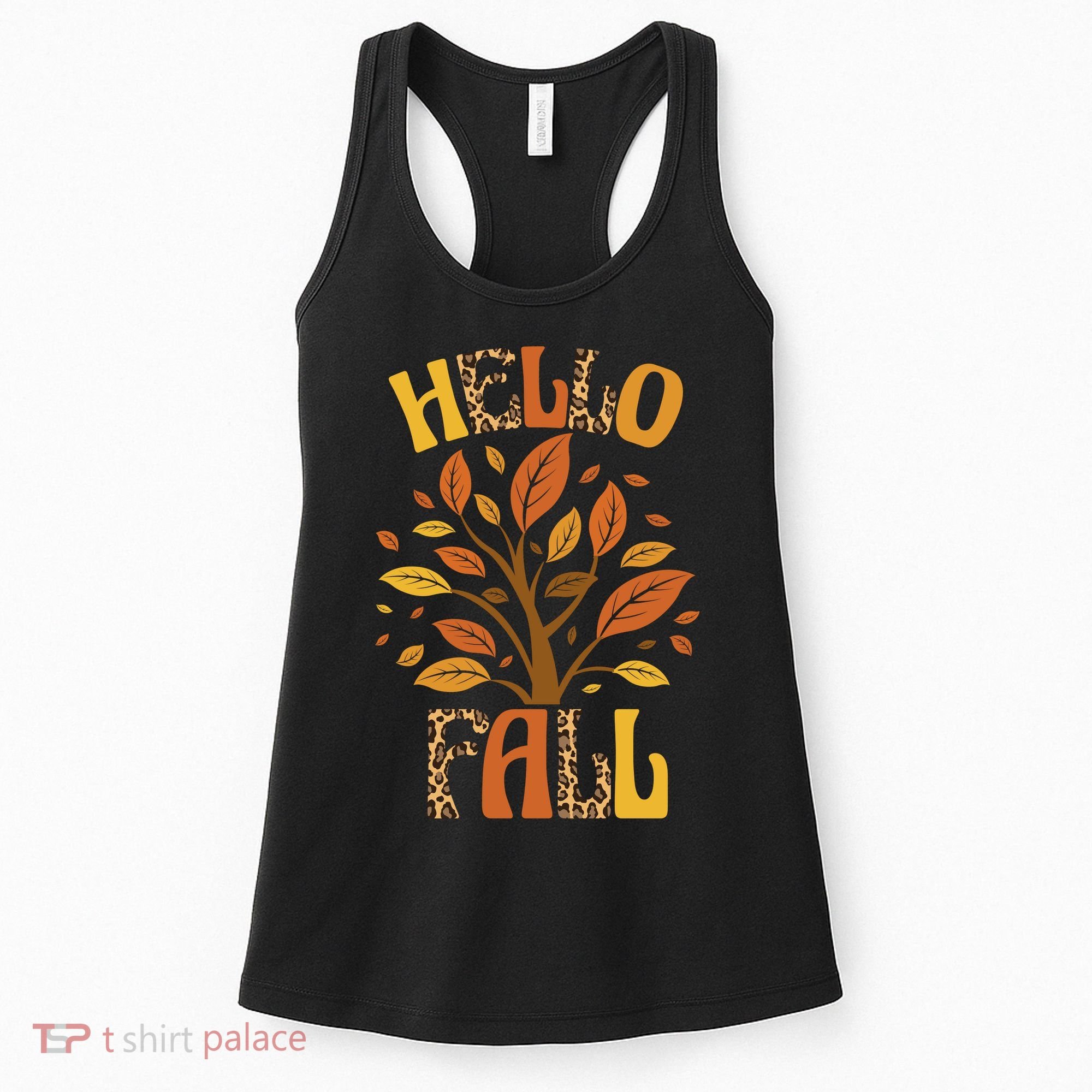 Hello Fall Leopard Season Nature Women's Tank Top