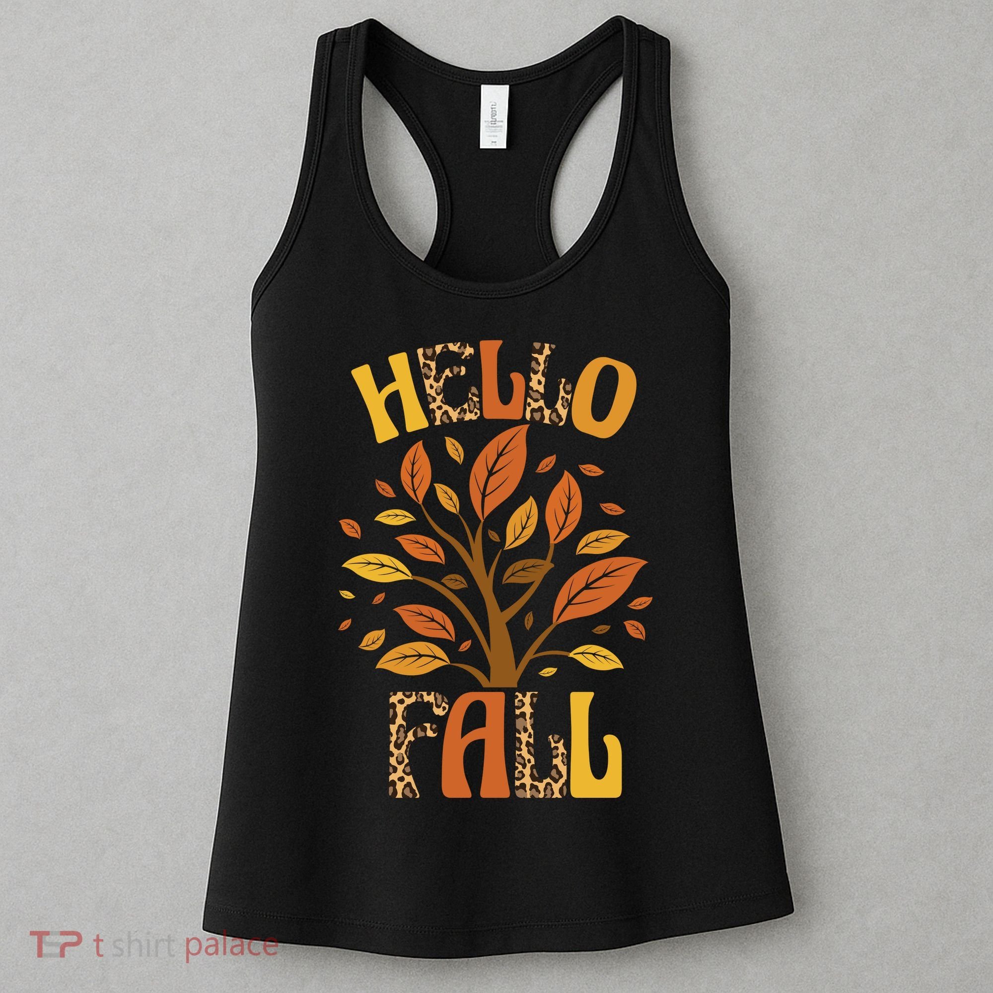 Hello Fall Leopard Season Nature Women's Tank Top