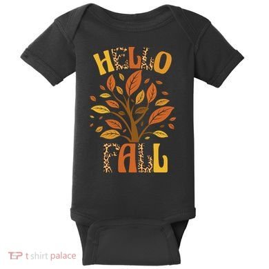 Hello Fall Leopard Season Nature Baby Bodysuit