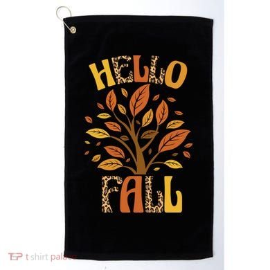 Hello Fall Leopard Season Nature Golf Towel
