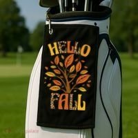 Hello Fall Leopard Season Nature Golf Towel thumb 2