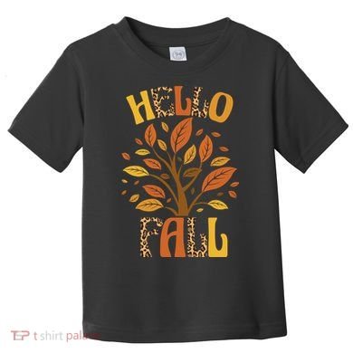 Hello Fall Leopard Season Nature Toddler T-Shirt