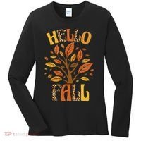 Hello Fall Leopard Season Nature Women's Long Sleeve Shirt thumb 0