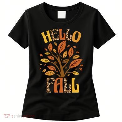 Hello Fall Leopard Season Nature Women's T-Shirt