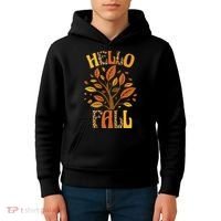 Hello Fall Leopard Season Nature Kids Hoodie thumb 4