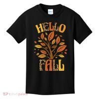 Hello Fall Leopard Season Nature Kids T-Shirt thumb 0