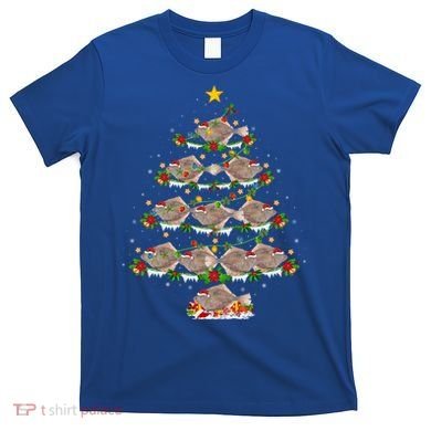 Halibut Fish Lover Xmas Lighting Halibut Christmas Tree Gift T-Shirt