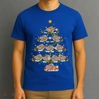 Halibut Fish Lover Xmas Lighting Halibut Christmas Tree Gift T-Shirt thumb 3