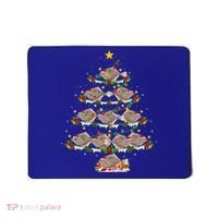 Halibut Fish Lover Xmas Lighting Halibut Christmas Tree Gift Mousepad thumb 0