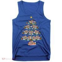 Halibut Fish Lover Xmas Lighting Halibut Christmas Tree Gift Tank Top thumb 0